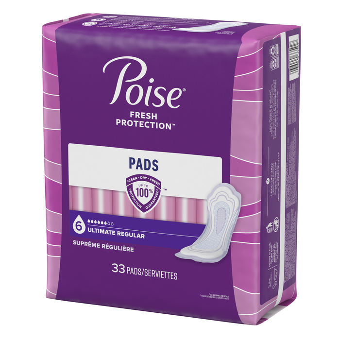 Poise Regular Length Ultimate Absorbency Pads 33ct