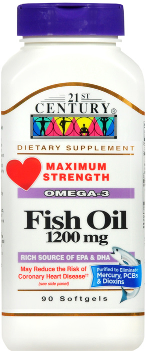 21st Century Maximum Strength Fish Oil 1200mg Softgels 90ct