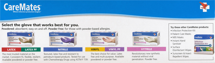 Gloves CareMates Vytrile Powder-Free L 100ct