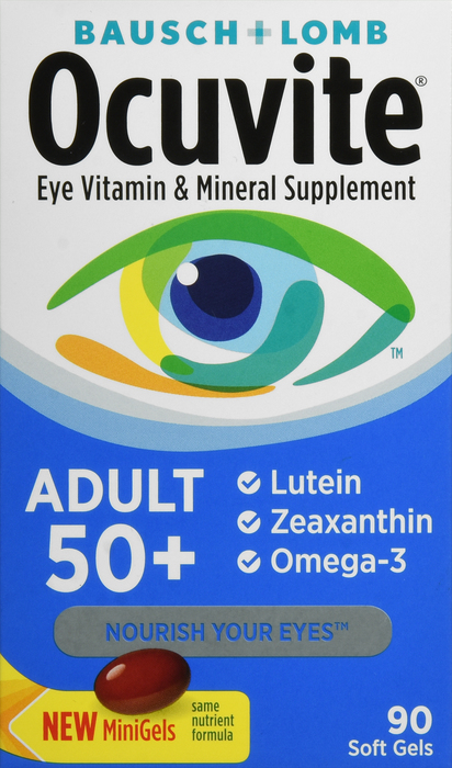 Bausch + Lomb Ocuvite Adult 50+ Eye Vitamin & Mineral Supplement MiniGels 90ct