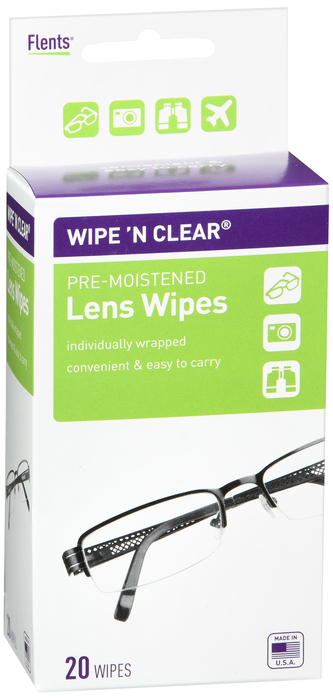 WIPE N CLEAR LENS CLEANER TISSUE 20CT