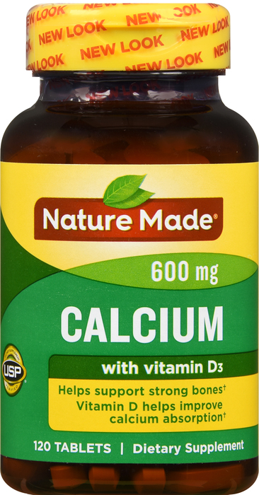 Nature Made Calcium+D 600mg Tablets 120ct