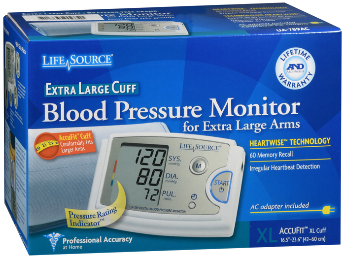 LifeSource Automatic Blood Pressure Monitor for Extra Large Arms 1ct