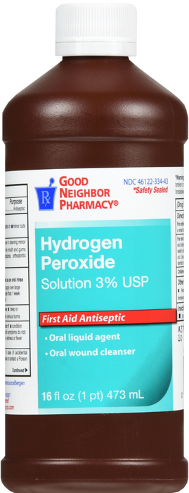 Good Neighbor Pharmacy Hydrogen Peroxide Solution 3% USP Antiseptic 12x16oz