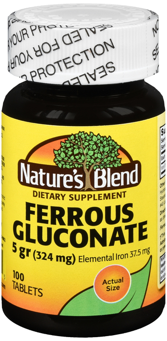 FERROUS GLUCON 5GR TAB 100CT NAT BLEND