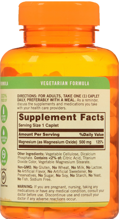 MAGNESIUM 500MG CAPLET 180CT SUNDWN