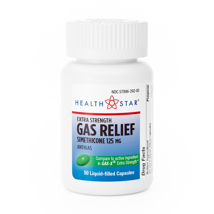 HEALTH STAR X/S GAS RELIEF 125MG LCP 50