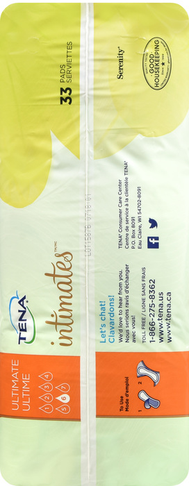 Tena Serenity Intimates Ultimate Regular Pads 33ct