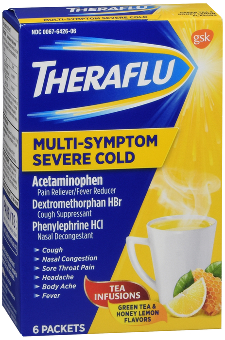 Theraflu Multi-Symptom Severe Cold Lipton Packets 6ct