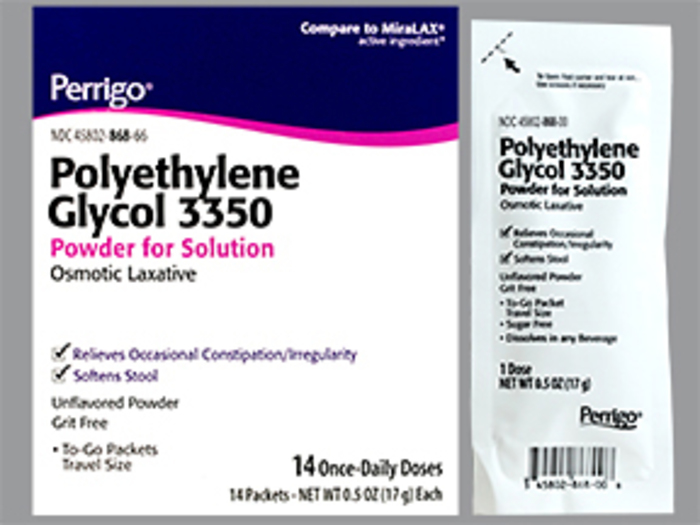 Polyethylene Glycol 3350 Powder UD 14ct Perrigo