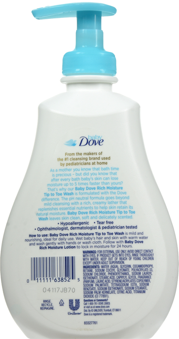 DOVE BABY WASH RICH MOISTURE 130Z