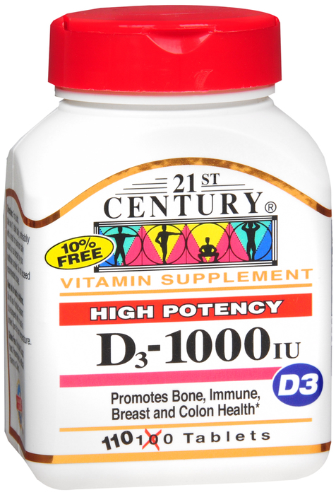 21st Century Vitamin D3 1000IU Tablets 110ct