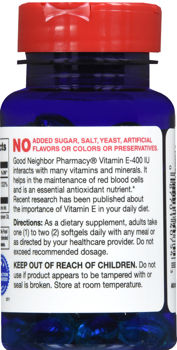 Good Neighbor Pharmacy Vitamin E 400 Softgels 100ct