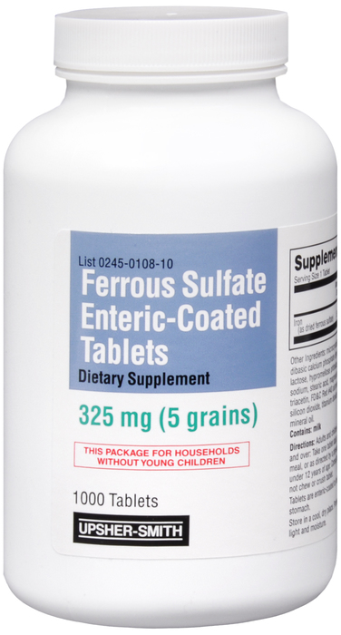 FERROUS SULFATE 325MG TAB 1000CT U-S