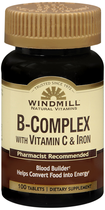 WINDMILL B COMPLEX WITH VITAMIN C & IRON TABLET 100