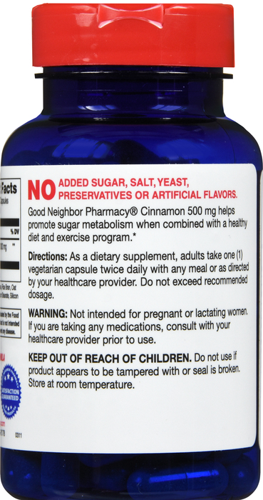 Good Neighbor Pharmacy Cinnamon 500mg Capsules 100ct