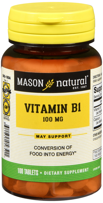 Mason Natural Vitamin B-1 100mg Tablets 100ct