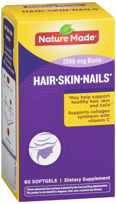 Nature Made Hair, Skin, & Nails 2500mcg Softgels 60ct