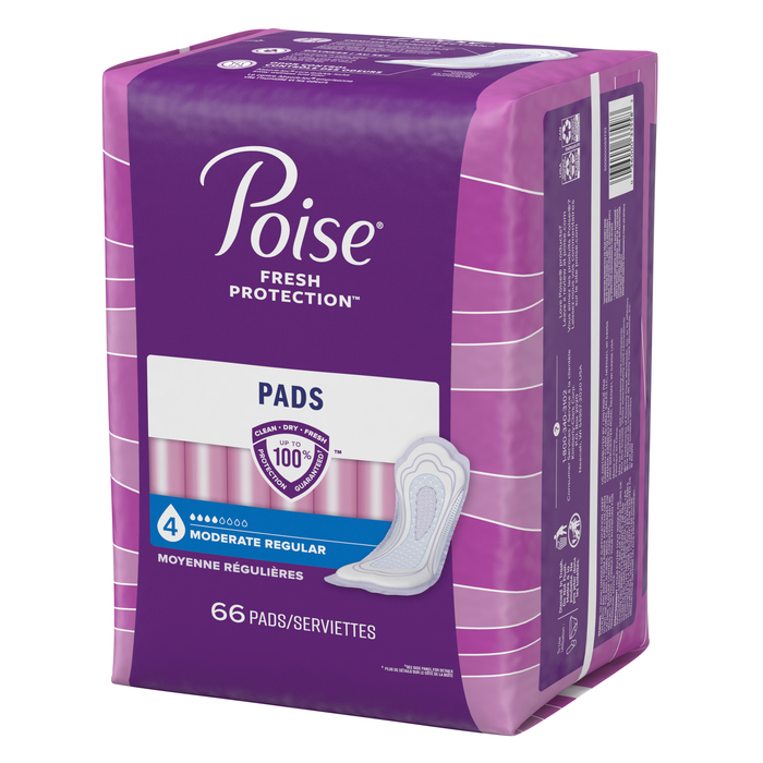 Poise Incontinence Moderate Absorbency Regular Length Pads 66ct