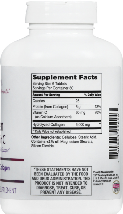 21st Century Super Collagen Plus Vitamin C Supplement Tablets 180ct