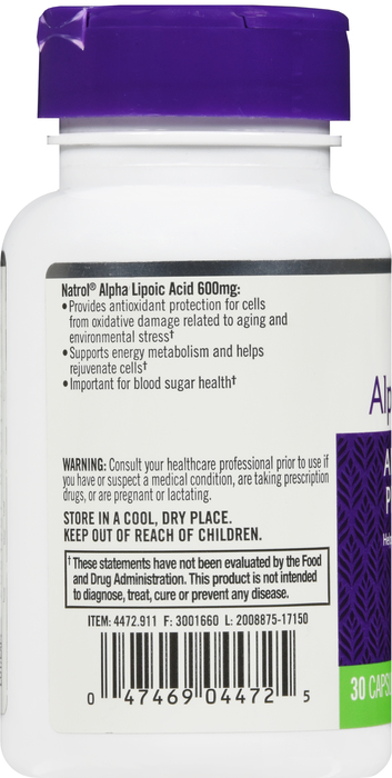 Natrol Alpha Lipoic Acid 600mg 30ct