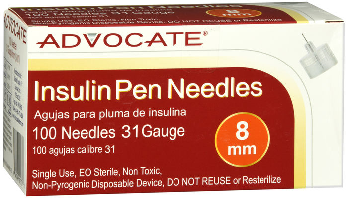 ADVOCATE PEN NEEDLE 31G 8MM 100CT