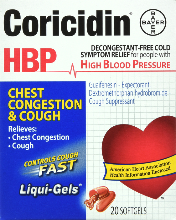 Coricidin HBP Chest Congestion & Cough Liquid Gels 20ct