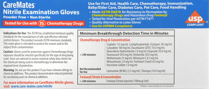 CareMates Nitrile Examination Gloves Large 50ct