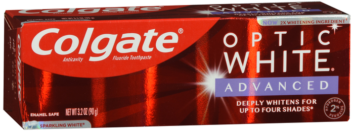 Colgate Optic White Advanced Teeth Whitening Toothpaste, Sparkling White 3.2oz