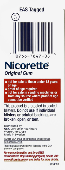 Nicorette Stop Smoking Aid 4mg Original Gum 100ct