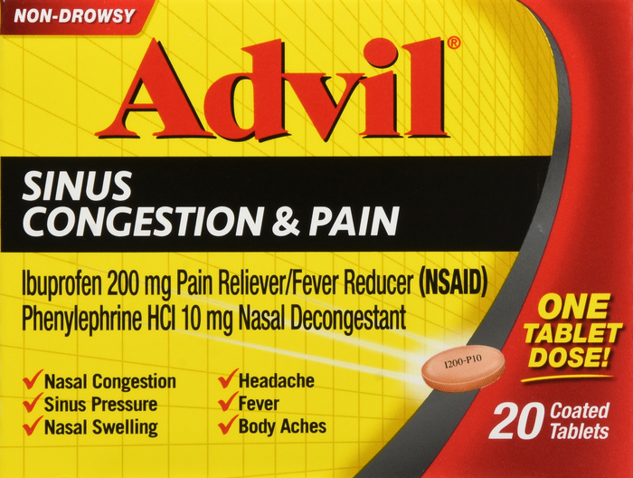 ADVIL SINUS CONGESTION AND PAIN TAB 20CT