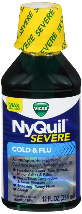 NYQUIL SEVERE COLD & FLU ORIGNL LIQ 12OZ