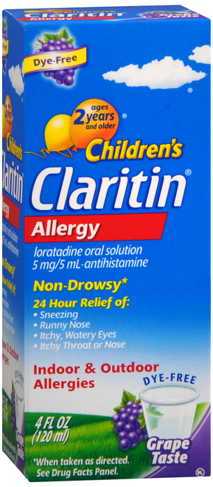 Claritin Children's 24 Hour Allergy Relief Dye-Free Grape Syrup 4oz