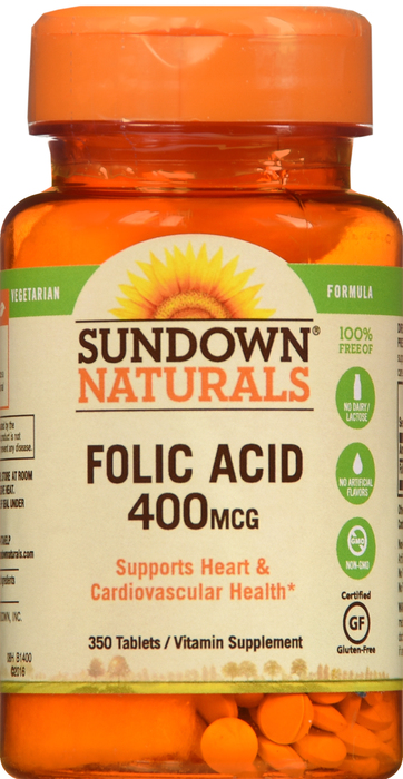 Folic Acid 400mcg Tablets 350ct Sundown