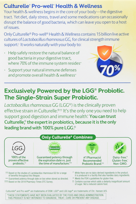 Culturelle Probiotic Health & Wellness Capsules 30ct