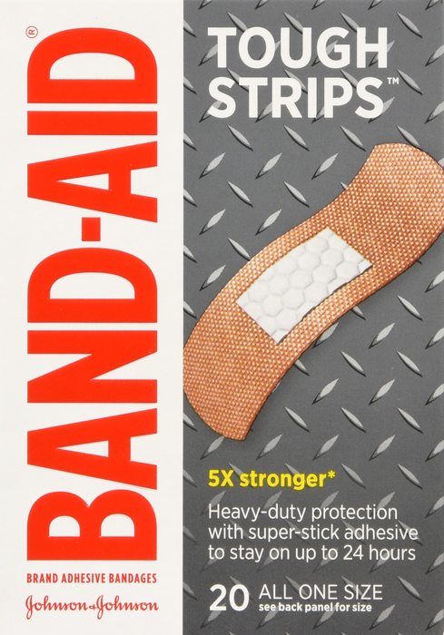 BAND-AID Tough Strips Adhesive Bandage, One Size 20ct