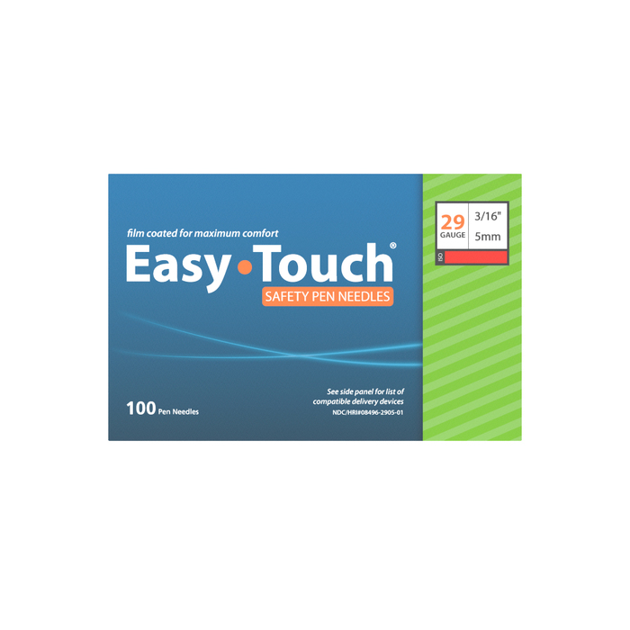 Easy Touch Safety Pen Needles 29Gx5mm 100ct