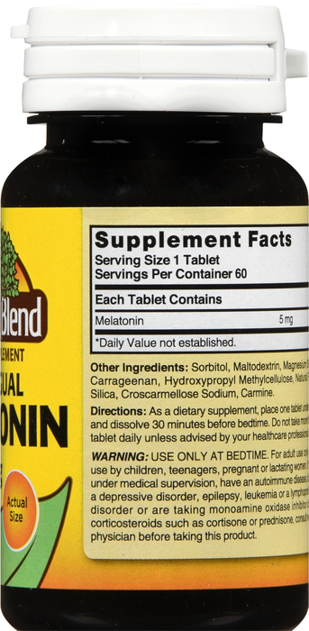 Nature's Blend Melatonin 5mg Sublingual Tablets 60ct