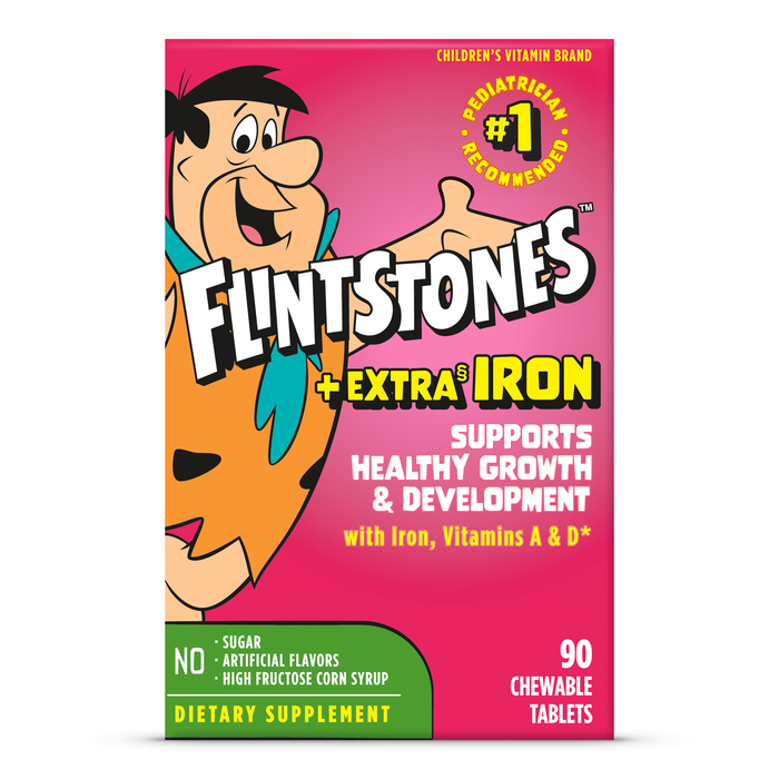 Flintstones +Extra Iron Chewable Tablets 90ct