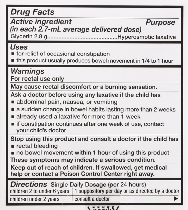 Fleet Children's Pedia-Lax Liquid Glycerin Laxative Suppositories 6ct