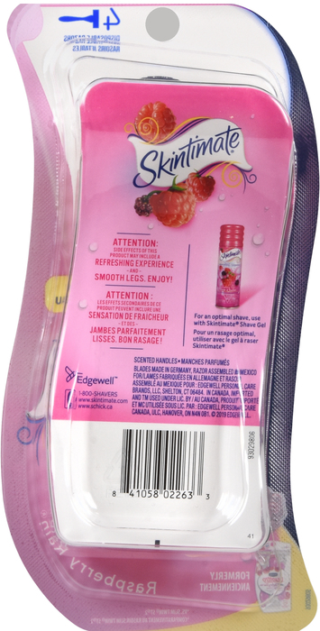 SKINTIMATE RASPBERY RAIN 4 BLD RAZOR 4CT