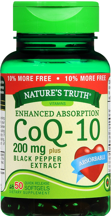 CO Q-10 200MG +BLCK PPR SGC 45+5 NAT TRU