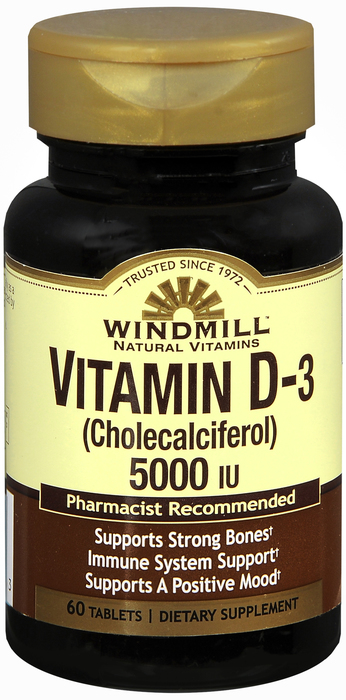 Windmill Vitamin D-3 5000IU Cholecalciferol Tablets 60ct