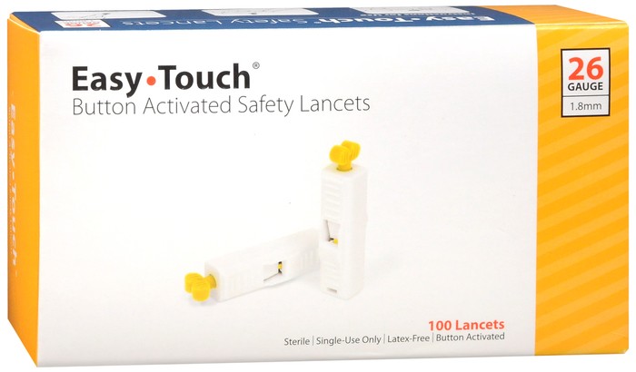 EASY TOUCH LANCET 26G BUTTON ACTV 100CT