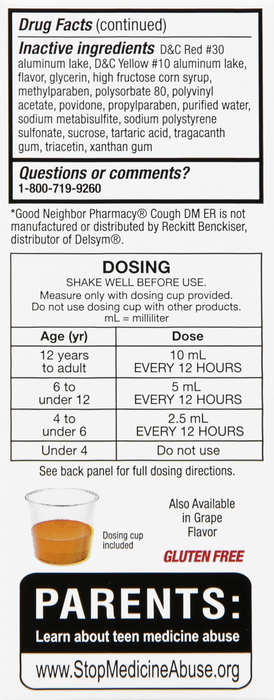 Good Neighbor Pharmacy Cough DM ER Cough Suppressant Orange-Flavored Liquid 3oz