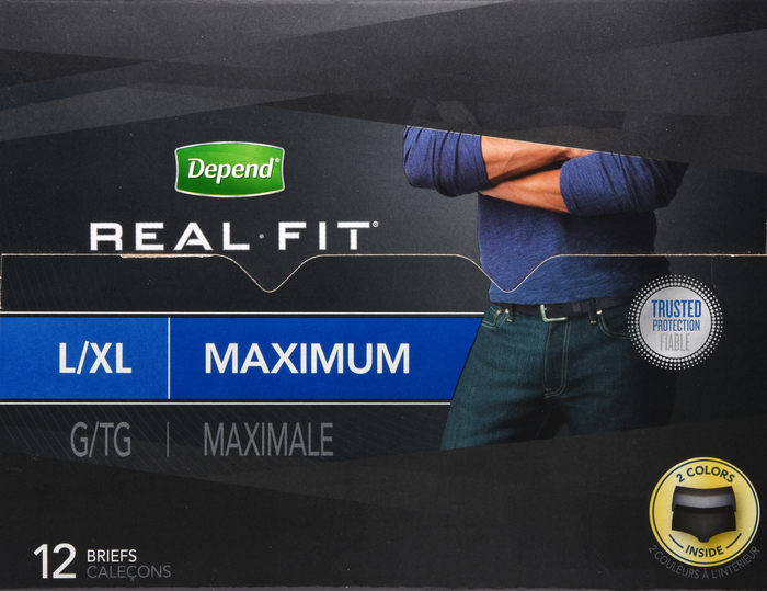 Depend Real-Fit Underwear That Protects Maximum Absorbency Large/XL 12ct