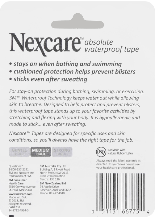 Nexcare Hospital Grade Waterproof First Aid Tape 1 in x 180 in 1ct