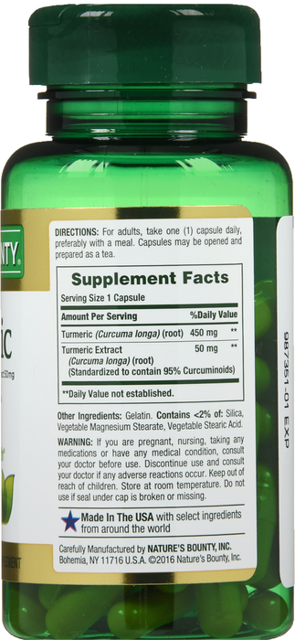 Nature's Bounty Turmeric 450mg Capsules 60ct