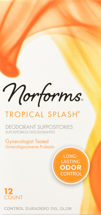 NorForms Feminine Tropical Splash Deodorant Suppositories 12ct