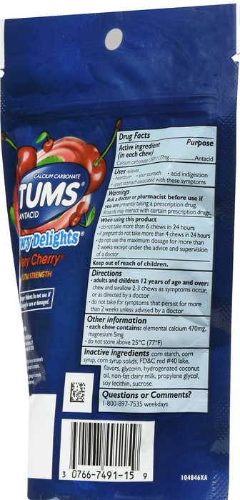 TUMS CHEWY DELIGHTS VERY CHERRY 32CT